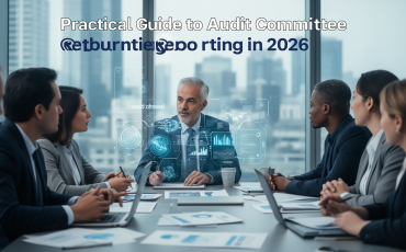 Editorial featured image about audit committee reporting 2026 from "Practical Guide to Audit Committee Reporting in 2026". Depiction of a corporate